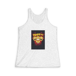Deadly Smilling Emoticons On Stars Background Womens Tri Blend Racerback Tank