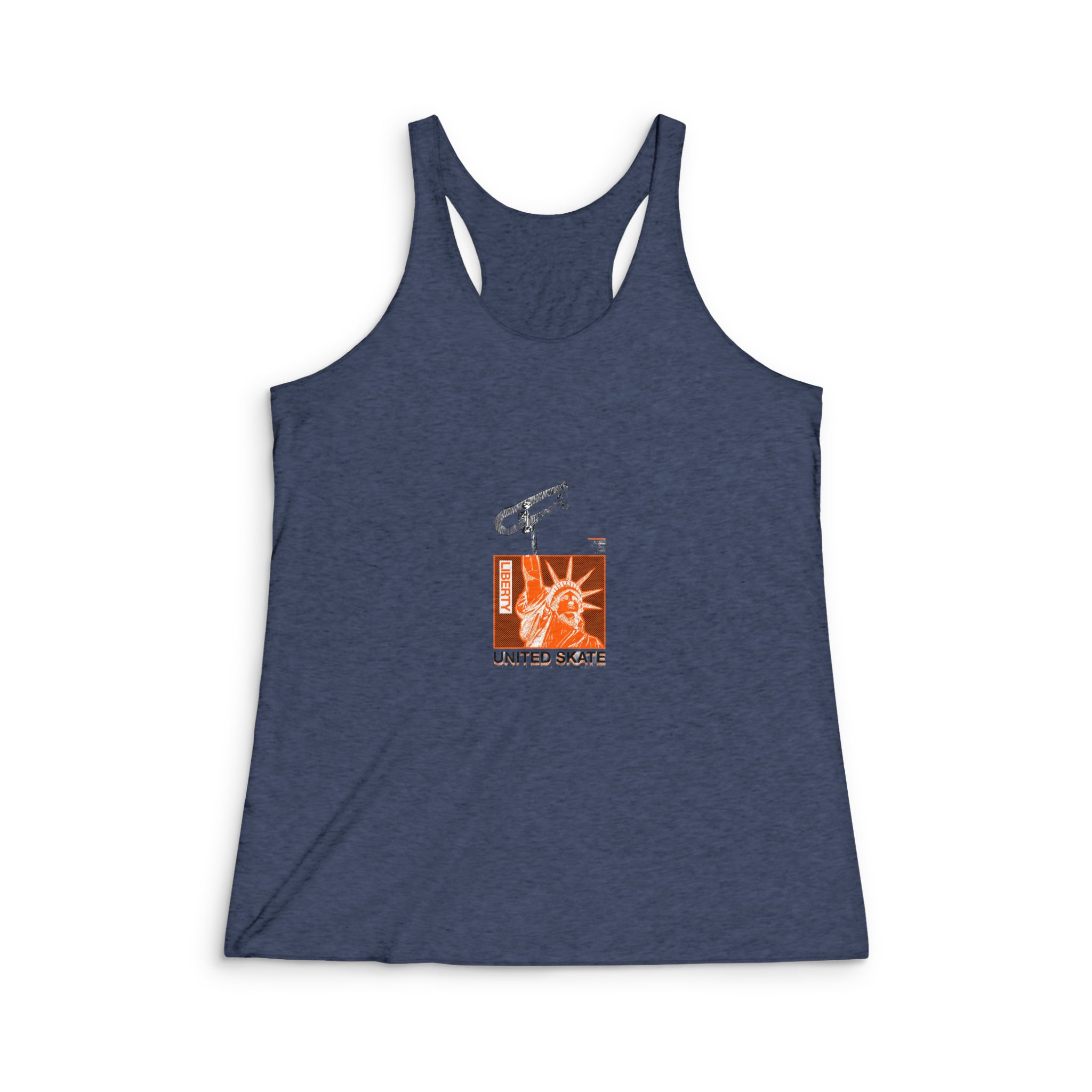 Liberty United Skate Street Vintage Womens Tri Blend Racerback Tank - Image 3