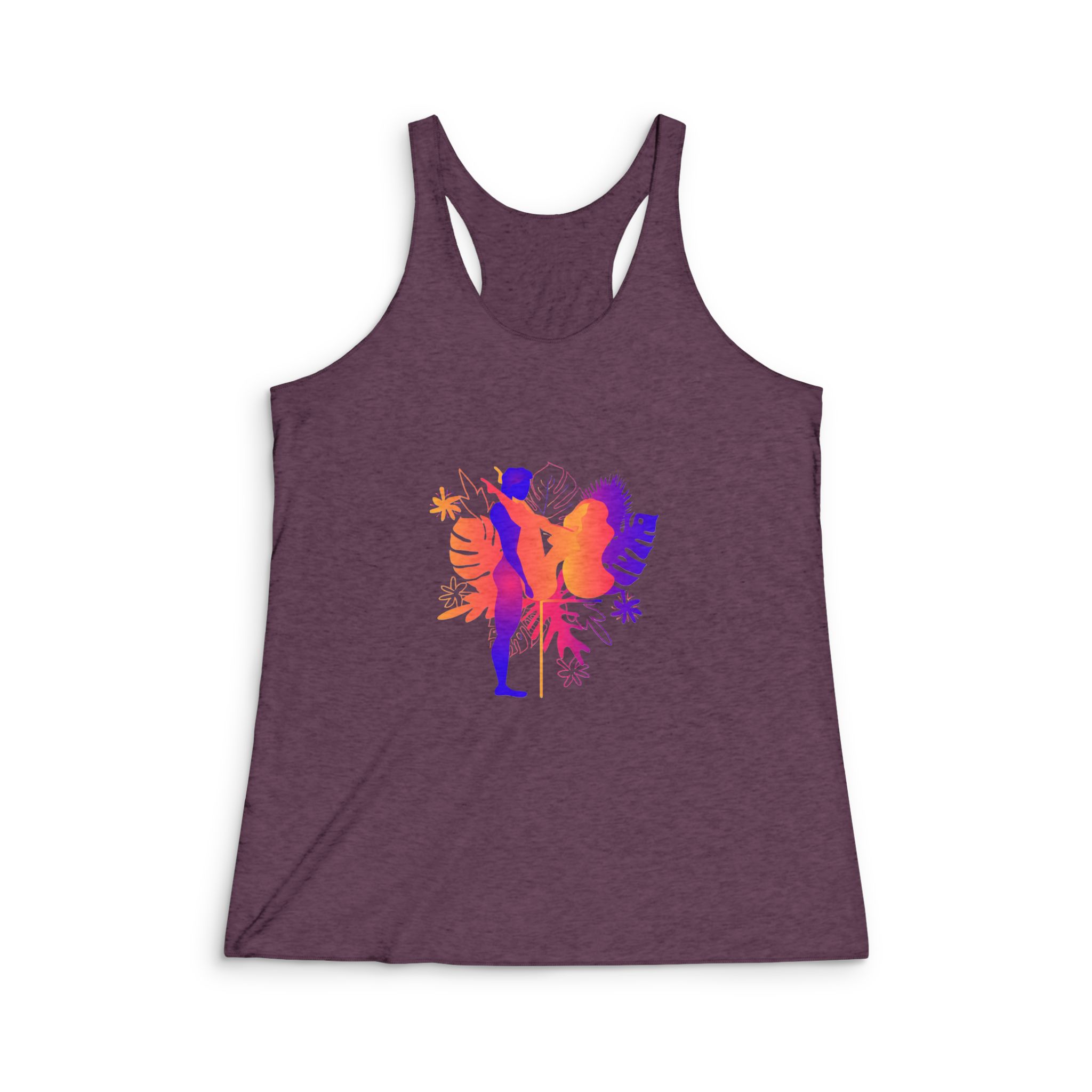 Kama Sutra Man Woman Have Sex Art Love Sexual Position Erotic V Womens Tri Blend Racerback Tank - Image 5