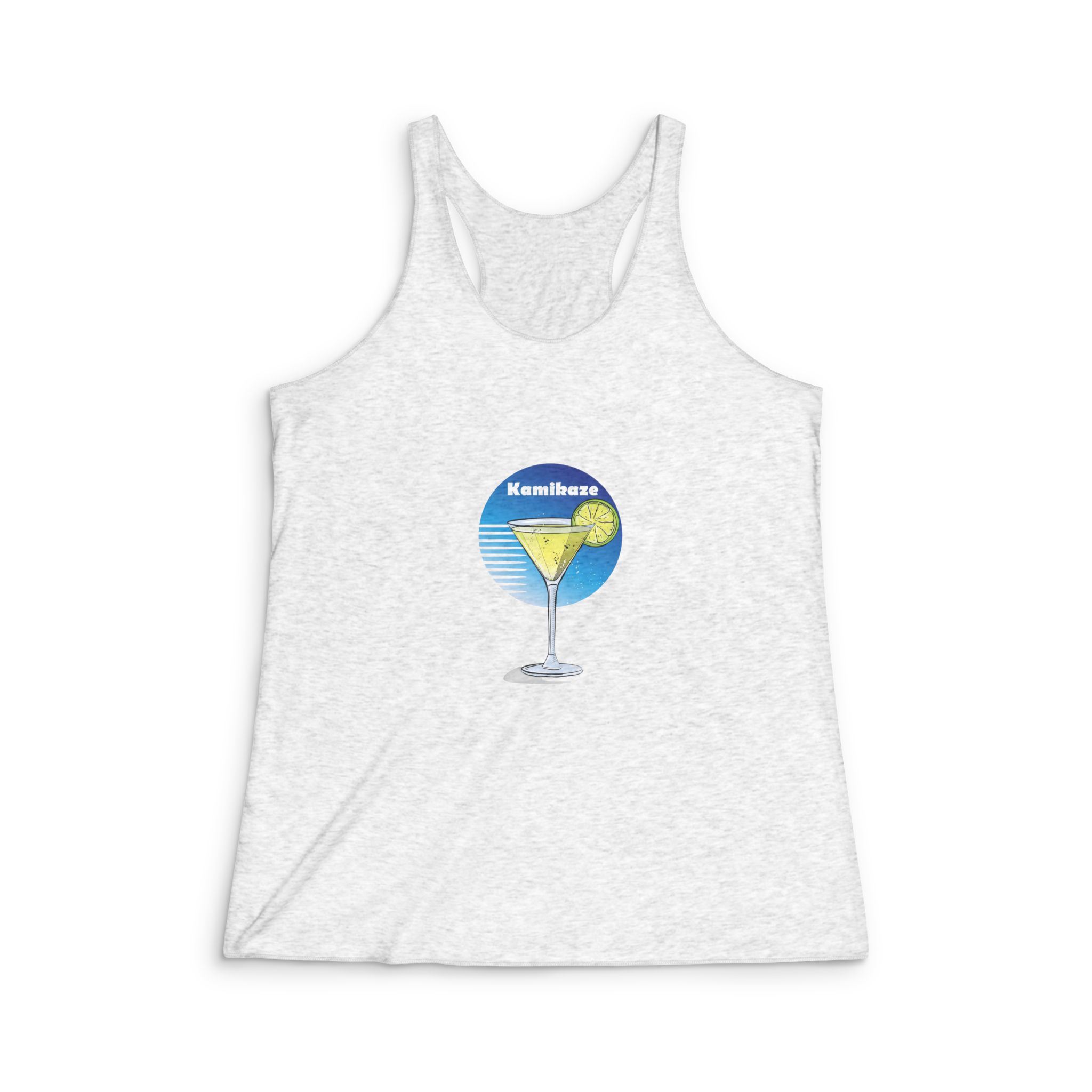 Hand Drawn Illustration Cocktail(2) Womens Tri Blend Racerback Tank