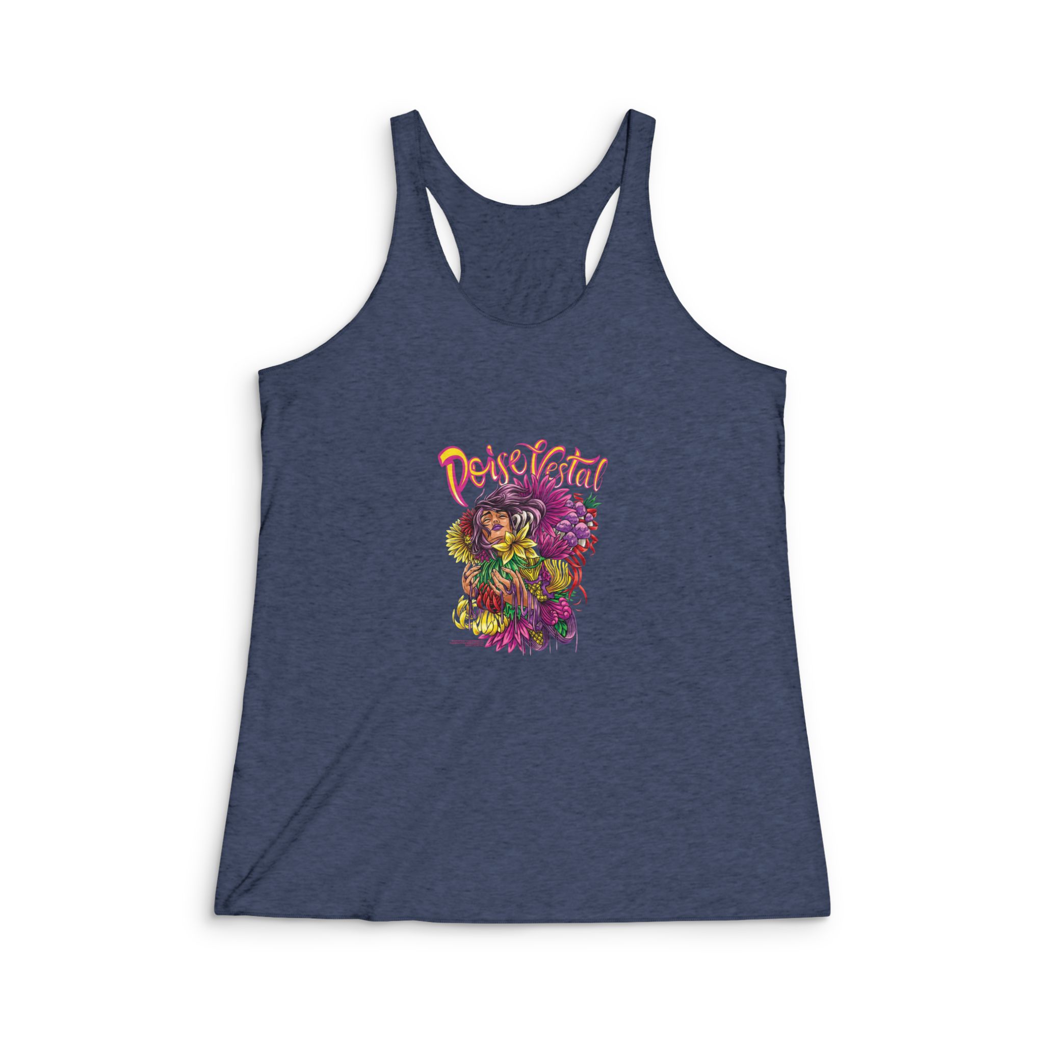 Grace With Text Illustration Womens Tri Blend Racerback Tank - Image 3