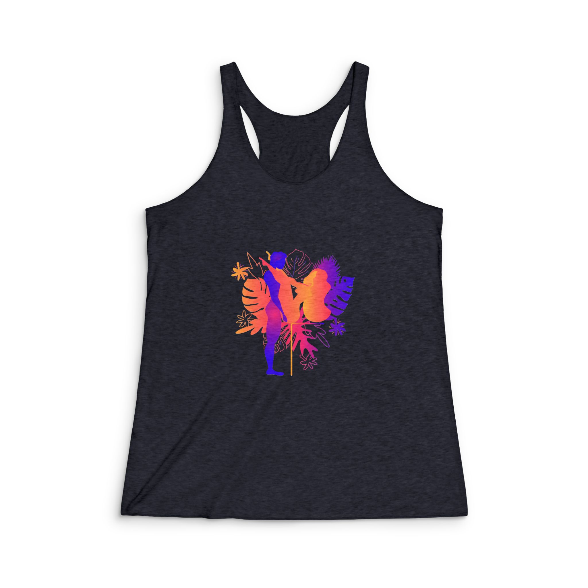 Kama Sutra Man Woman Have Sex Art Love Sexual Position Erotic V Womens Tri Blend Racerback Tank - Image 2