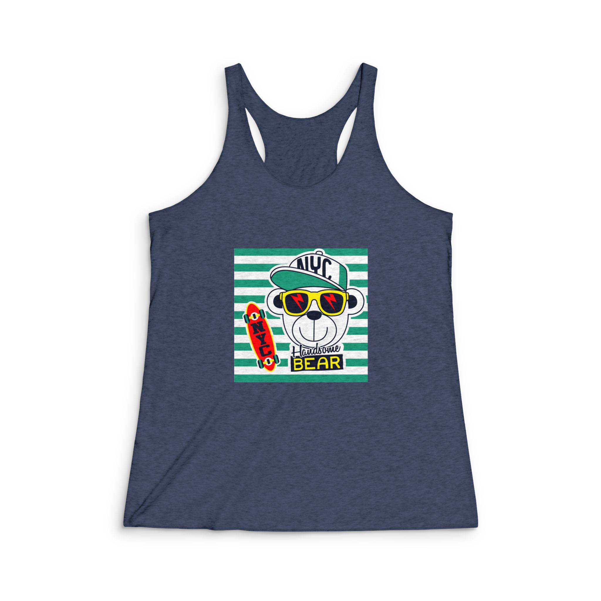 Handsome Bear Womens Tri Blend Racerback Tank - Image 3
