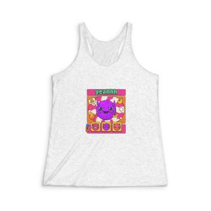 Horns Emoji Illustration Womens Tri Blend Racerback Tank