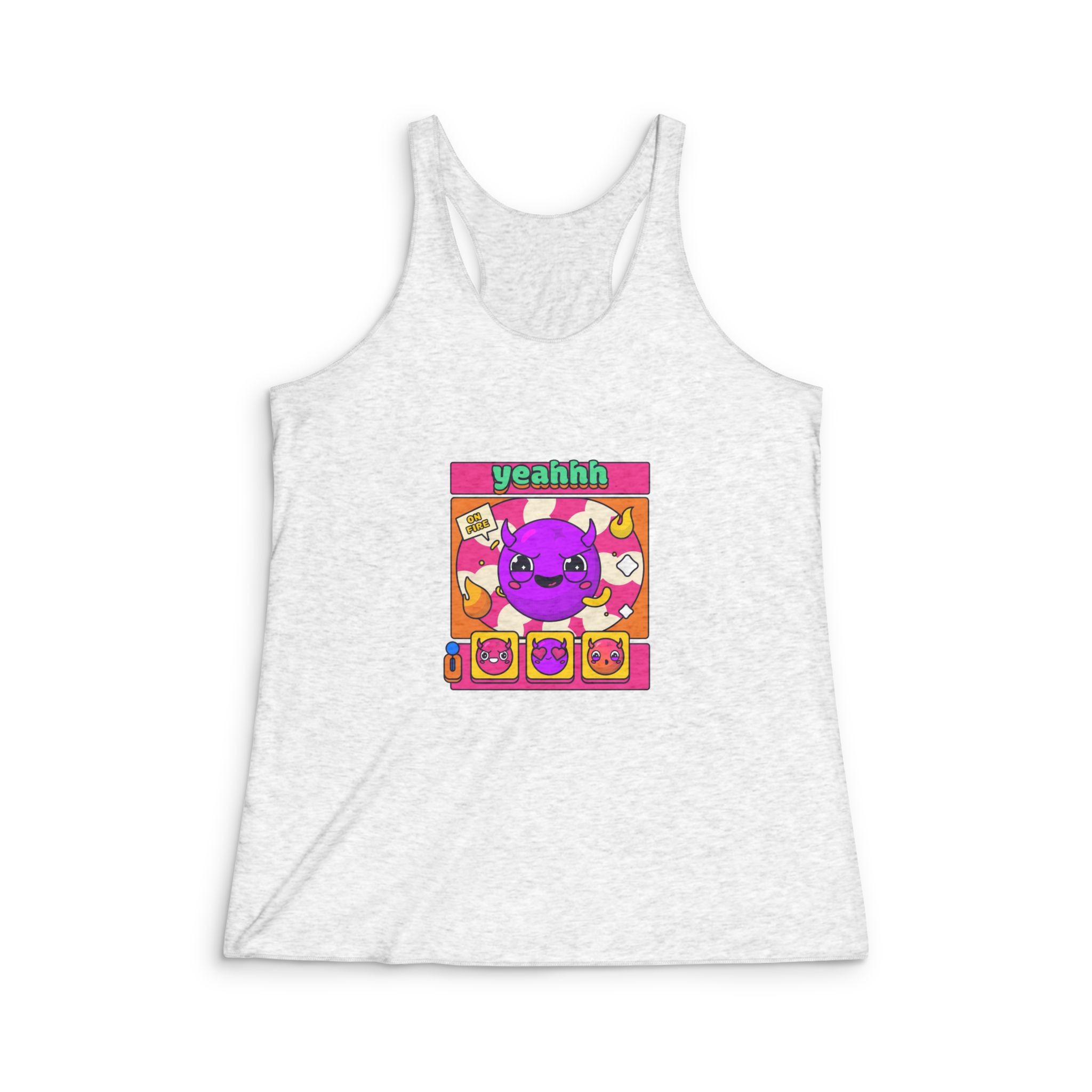 Horns Emoji Illustration Womens Tri Blend Racerback Tank