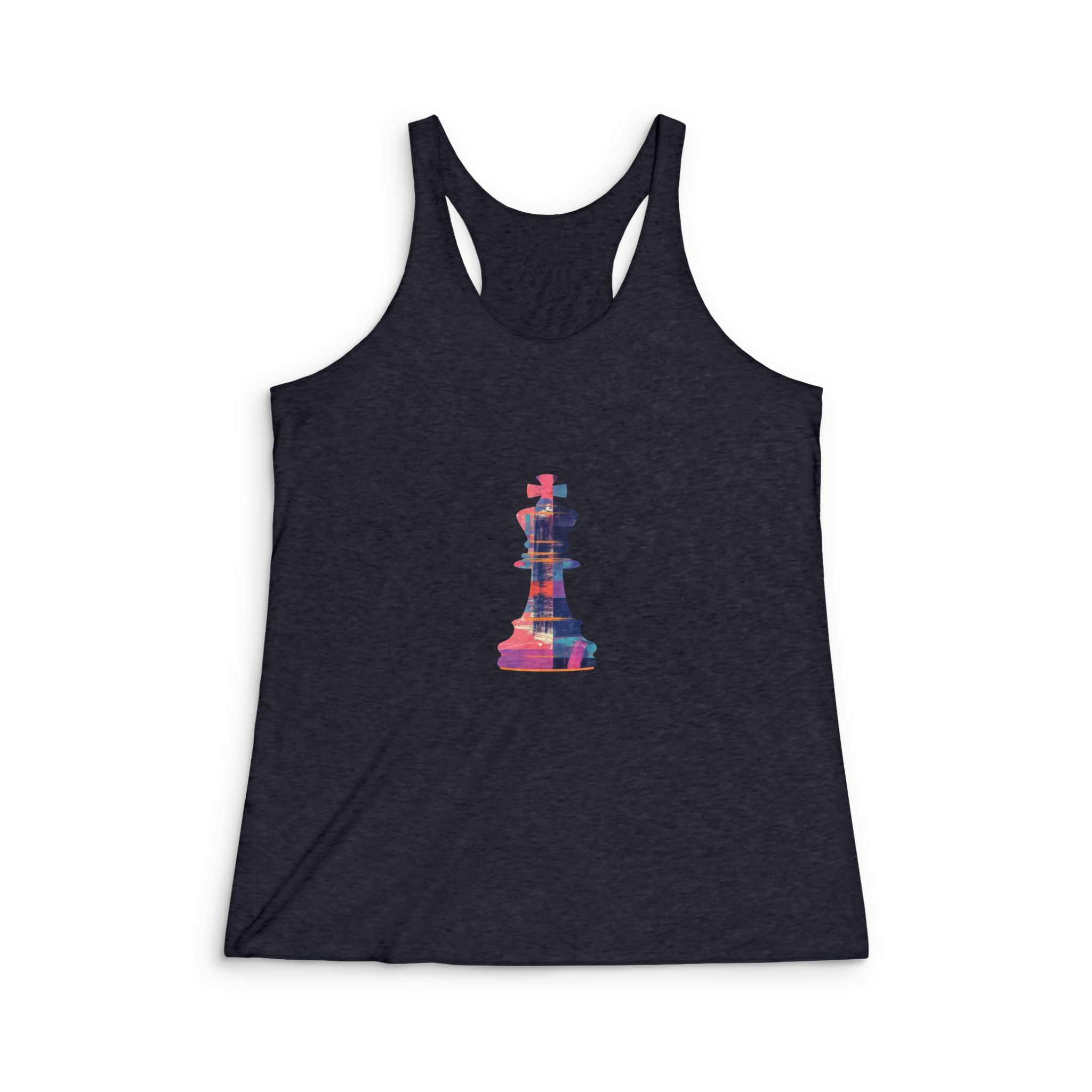 Colorful Abstract Chess King 171551 Womens Tri Blend Racerback Tank - Image 2