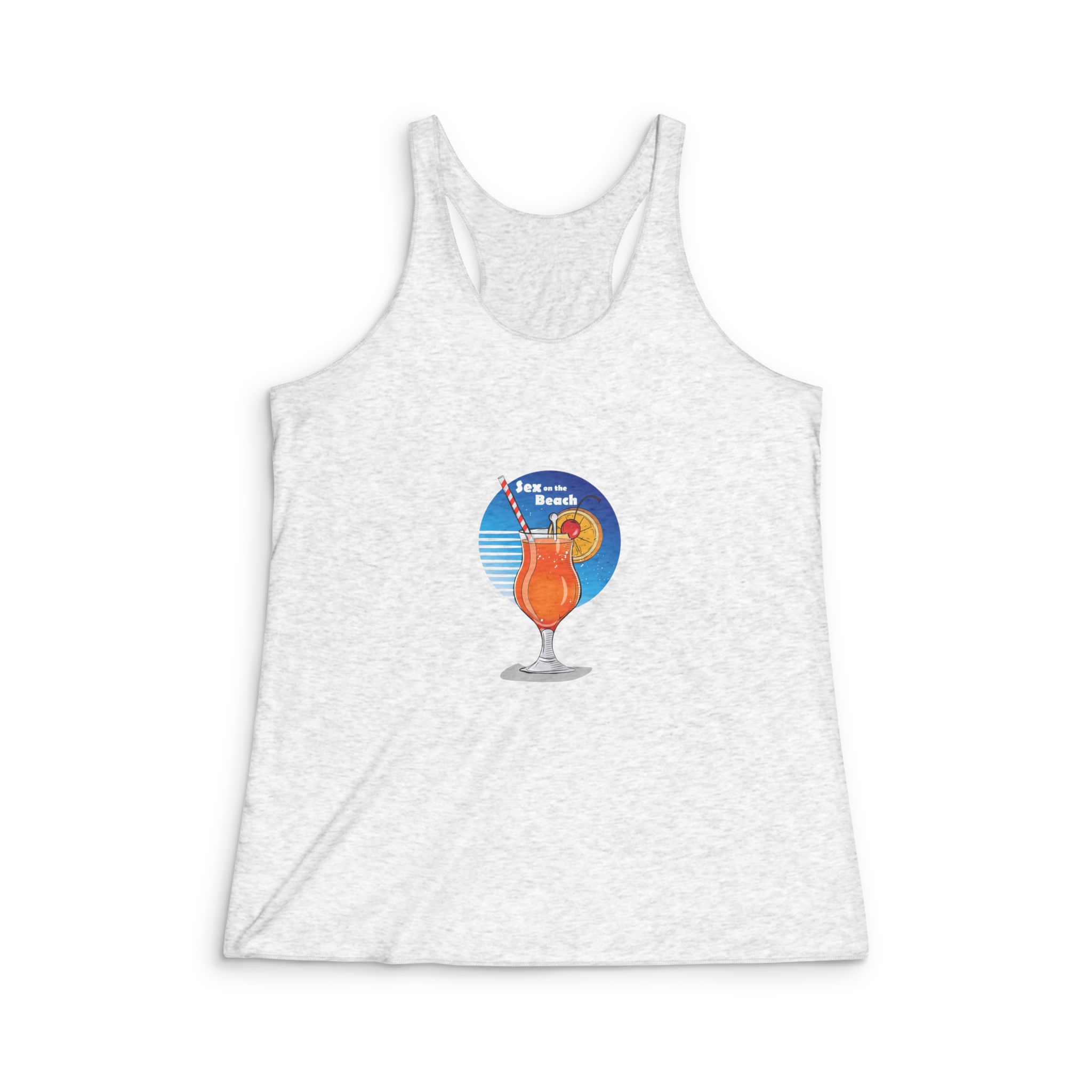 Hand Drawn Illustration Cocktail(3) Womens Tri Blend Racerback Tank