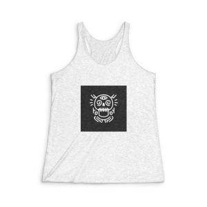 Hipster Skull Illustration T Shirt Sticker Apparel Merchandise Womens Tri Blend Racerback Tank