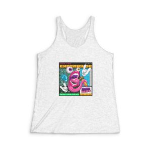 Hand Drawn Music Festival Illustration Womens Tri Blend Racerback Tank