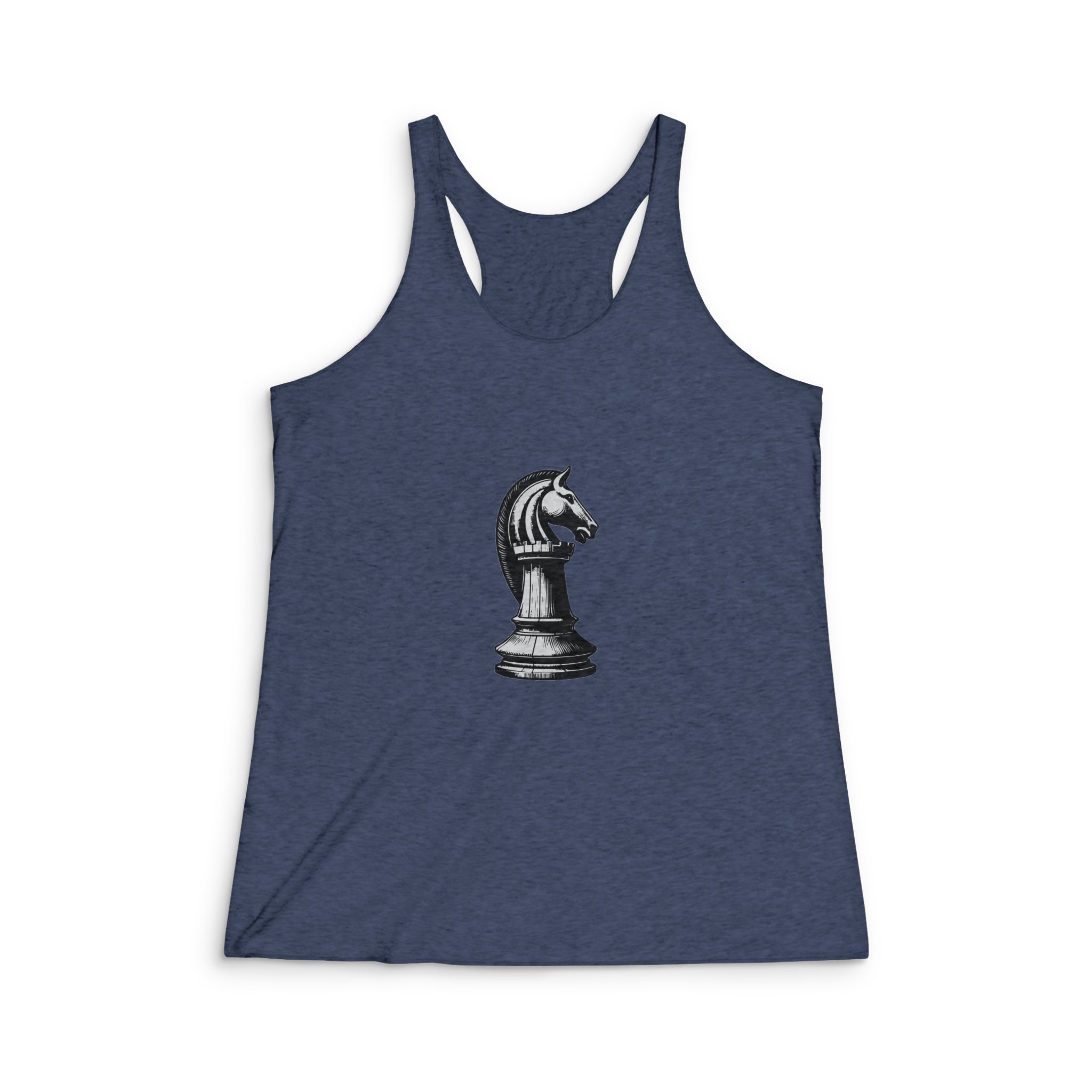 Chess Piece Rook Drawing Vector Illustration Womens Tri Blend Racerback Tank - Image 3