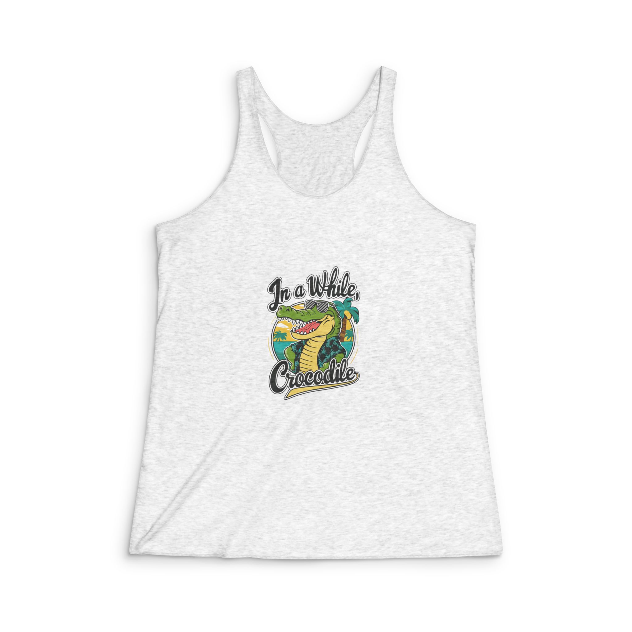 In A While Crocodile Copia 2 Womens Tri Blend Racerback Tank