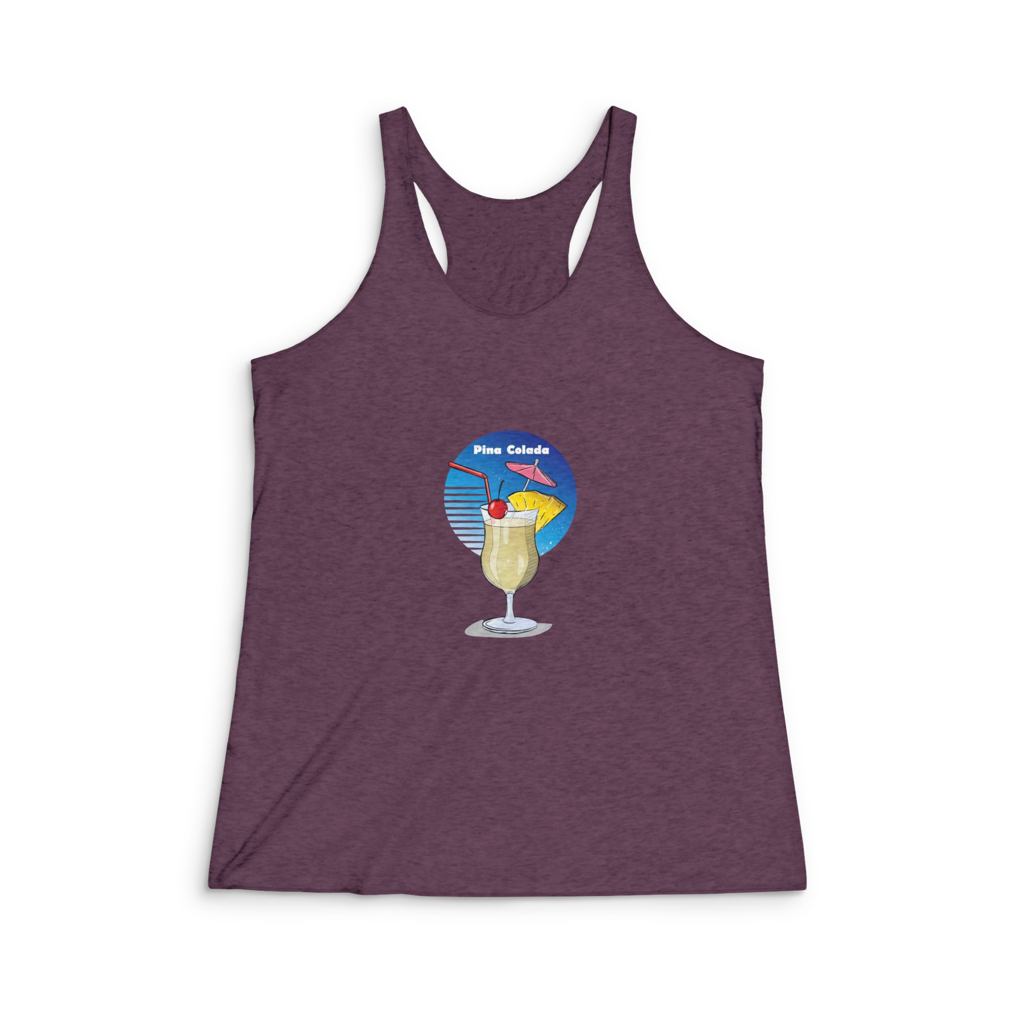 Hand Drawn Illustration Cocktail(1) Womens Tri Blend Racerback Tank - Image 5