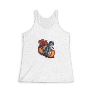 Fear Old Man Who Rides Womens Tri Blend Racerback Tank