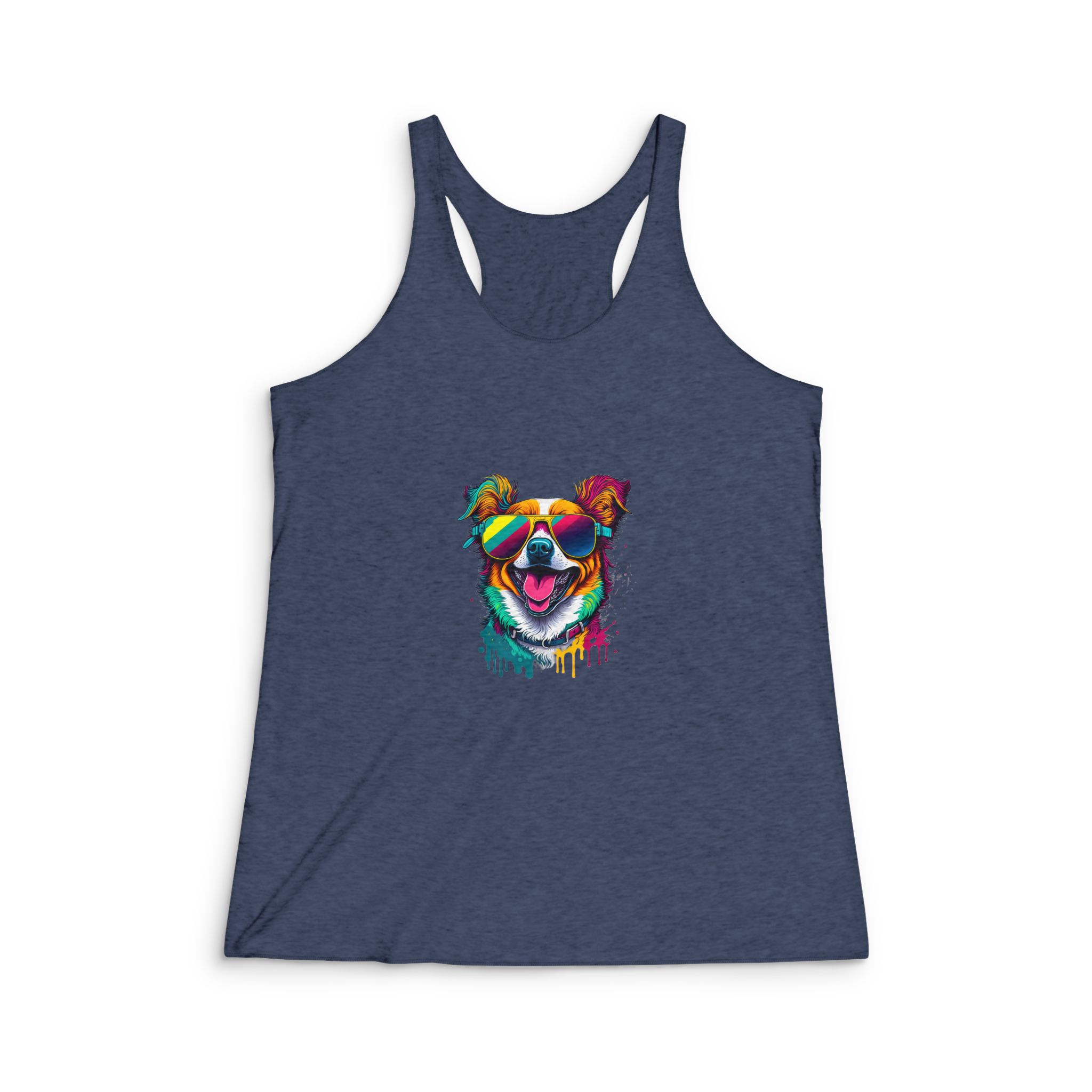 Happy Dog Womens Tri Blend Racerback Tank - Image 3