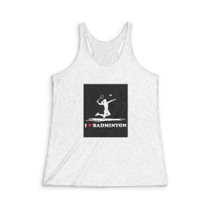 I Love Badminton Womens Tri Blend Racerback Tank