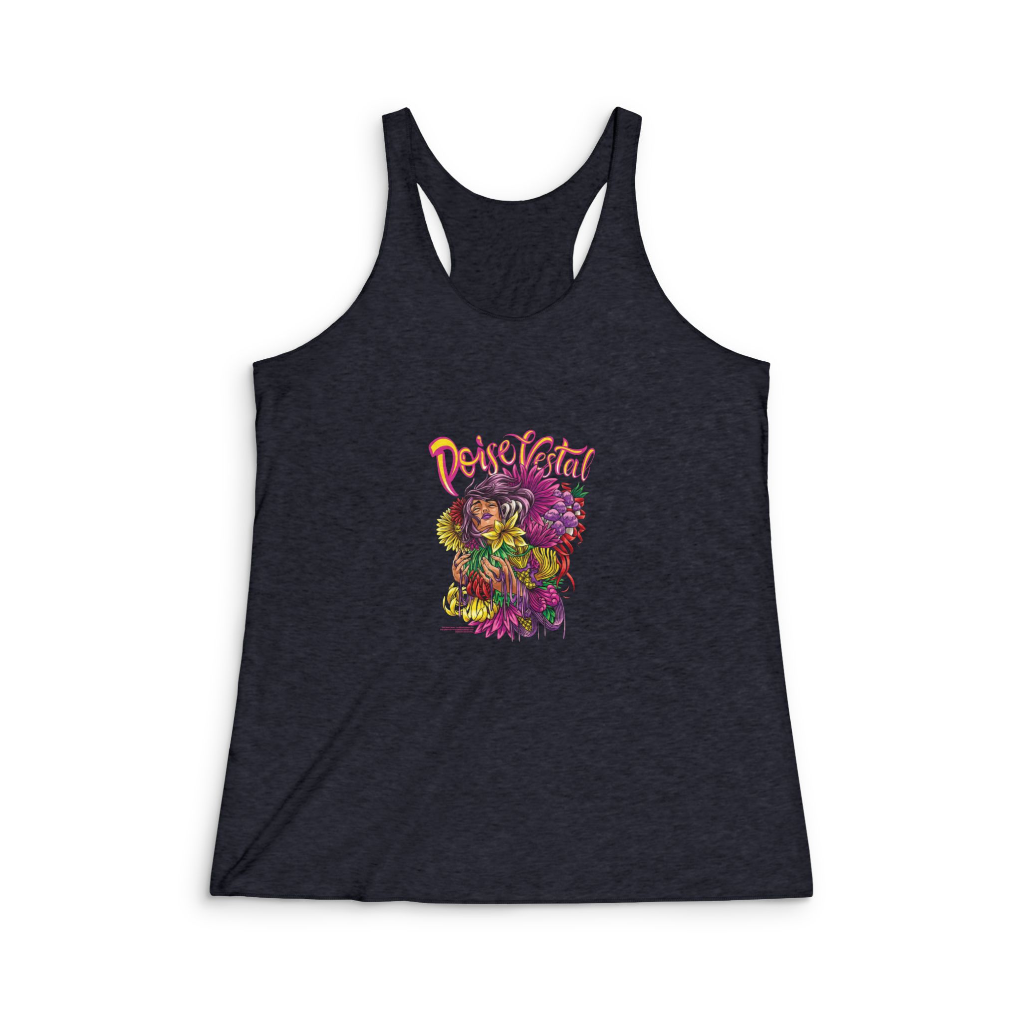 Grace With Text Illustration Womens Tri Blend Racerback Tank - Image 2